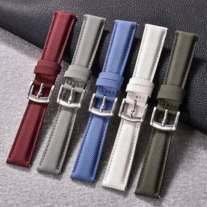 New Sailcloth Coated Sport Watch Strap 18/19/20/22mm Quick Release Waterproof Wristband for Huawei/Samsung Smartwatch Accessories