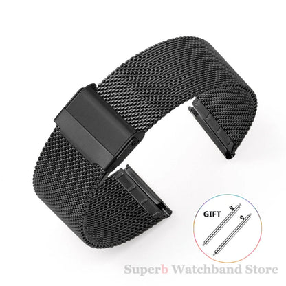 Bracelet milanais universel à dégagement rapide, 18mm, 20mm, 22mm, 12mm, 14mm, 16mm, 17mm, 19mm, 21mm, 24mm, maille 0.6, acier inoxydable