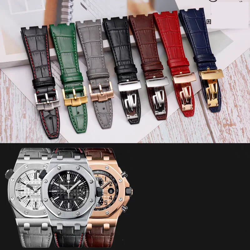 Bracelet de montre en cuir véritable pour Audemars Piguet Royal Oak Offshore AP 15400/15500/26331, Bracelet de remplacement pour hommes et femmes, 26mm