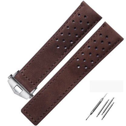 Bracelet de Montre Cuir Suède à Boucle Déployante - Universel