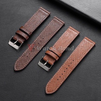Bracelet de montre vert, noir, marron 20mm 22mm en cuir de serpent avec boucle métallique noire et dorée, ultra-fin, pour affaires