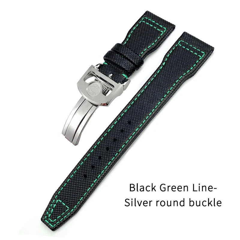 Cinturino per orologio in pelle di vitello e nylon, 20mm 21mm 22mm, per IWC BIG Pilot SPITFIRE TOP GUN IW3890 IW3880, nero, verde, blu