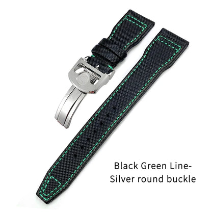 Cinturino per orologio in pelle di vitello e nylon, 20mm 21mm 22mm, per IWC BIG Pilot SPITFIRE TOP GUN IW3890 IW3880, nero, verde, blu
