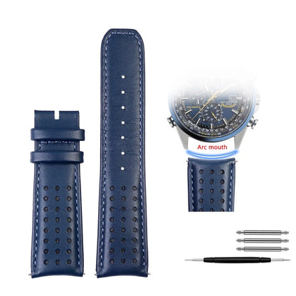Cinturino 22mm 23mm in pelle bovina per Citizen Blue Angel AT8020-54L JY8078 AT8020-03L 54L, estremità curva, da uomo, per orologio