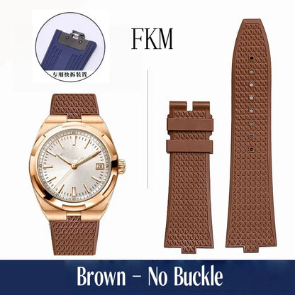 Bracelet de montre en caoutchouc Fluoros FKM à dégagement rapide, pour bracelet Vacheron VC Overseas 4300V 4500V 5500V 7900V, 24x7mm