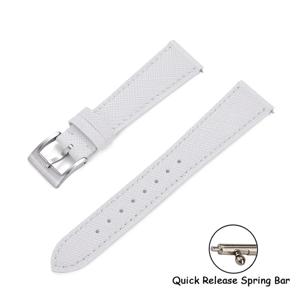 Cinturini per orologi in pelle di vitello di qualità cinturini per orologi in pelle Saffiano 18/19/20/21/22/23/24mm cinturini accessori per orologi