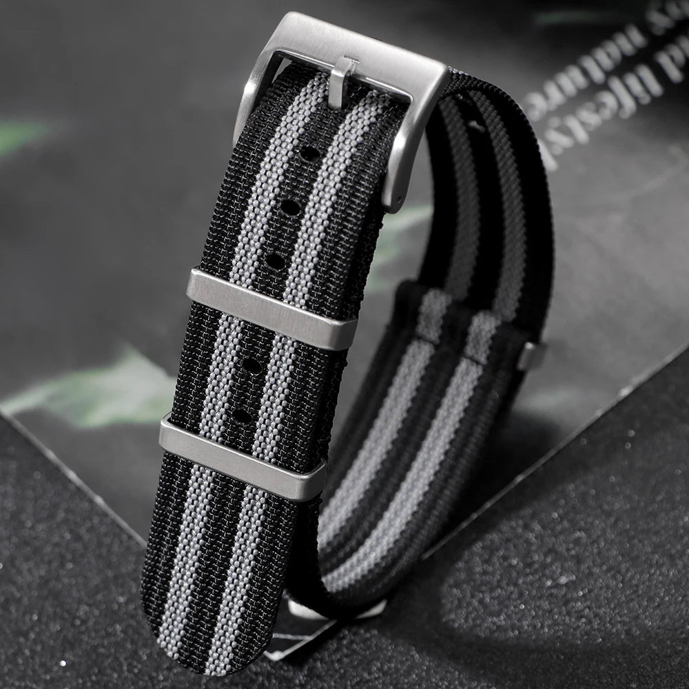 Cinturino per orologio in Nylon per Seiko Army Sport, cinturino di ricambio 18mm 20mm 22mm marrone verde nero, cinturino militare, cinturino per orologio casual