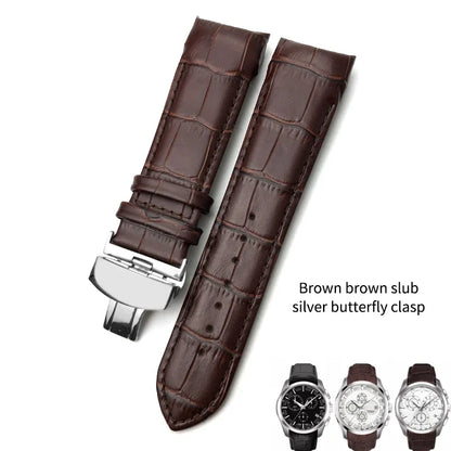 Cinturino per orologio in vera pelle 22mm 23mm 24mm adatto per Tissot T 035617 T035 cinturino in pelle di vacchetta nera fibbia deployante uomo