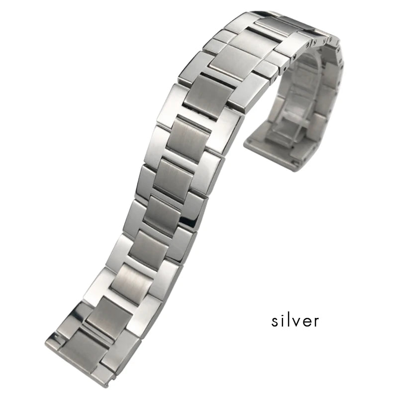 Cinturino sottile in acciaio inossidabile di alta qualità, 20mm, per Cartier Solo Santos Tank, braccialetti da uomo e donna, solido, accessori