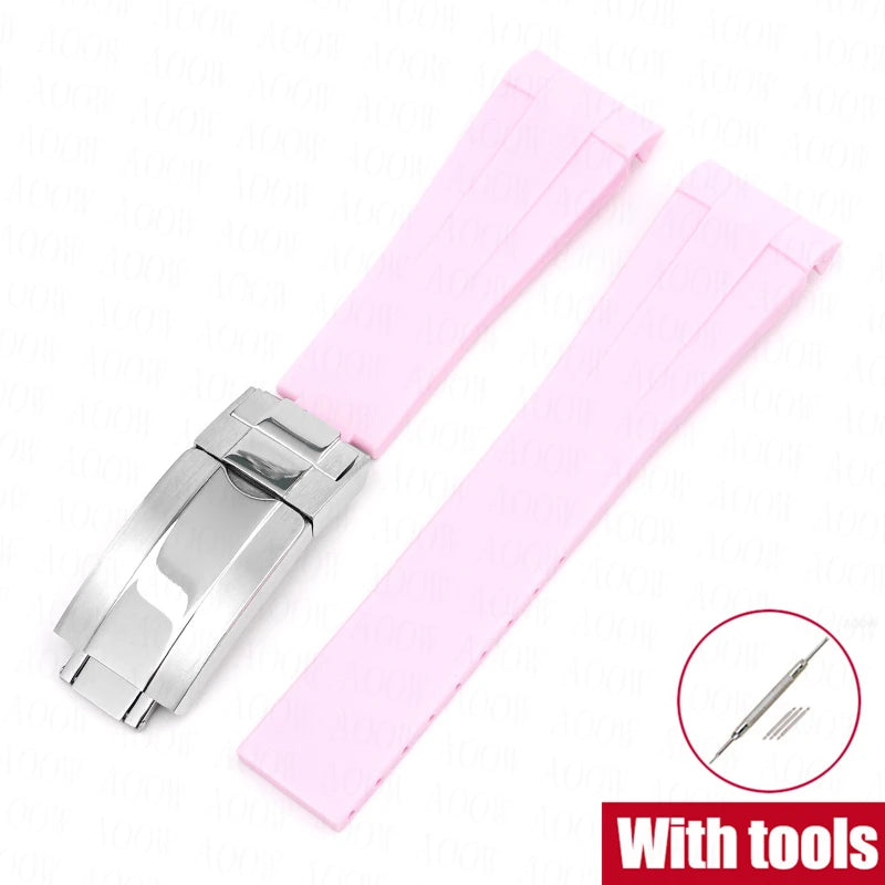    Bracelet en caoutchouc de 20mm pour Rolex GMT Daytona Submariner, étanche, extrémité incurvée en TPU, bracelet de montre de remplacement pour Omega X Swatch MoonSwatch