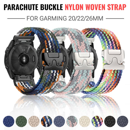 Cinturino per orologio elastico in nylon QuickFit 20/22/26 mm per Garmin Fenix 8/7/6/5 Forerunner 965/955/945 Instinct Tactix