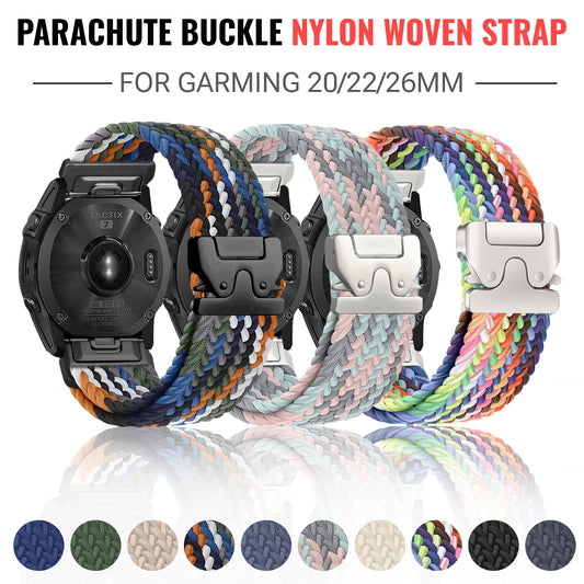 Cinturino per orologio elastico in nylon QuickFit 20/22/26 mm per Garmin Fenix 8/7/6/5 Forerunner 965/955/945 Instinct Tactix