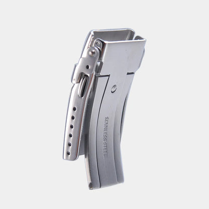 Solid Stainless Steel Watch Bracelet, Folding Structure, 18mm 20mm 22mm, Double Push Button Butterfly Deployment Clasp, Safety Clasp, Accessories