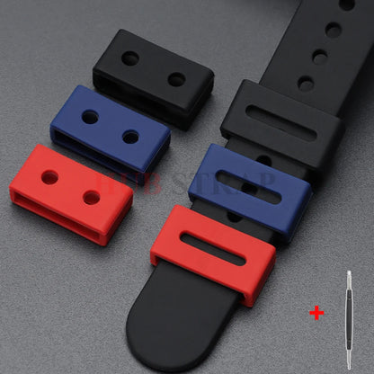 Rubber ring for watch strap, silicone loops for Casio, retainer holder, movable watch ring, circle, watch accessories