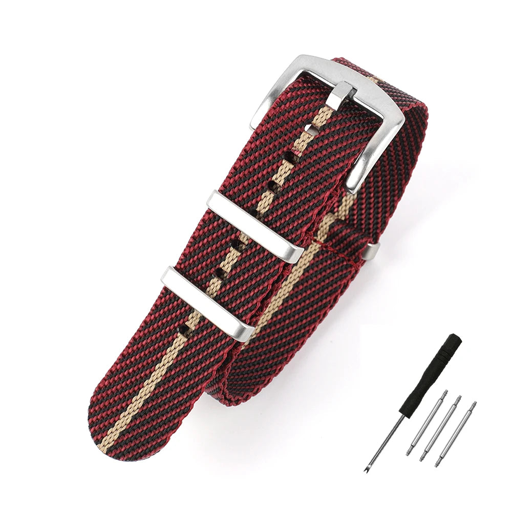 Cinturino per orologio in Nylon 20mm 22mm, cinturino a righe, cinturino di ricambio, accessori militari per cinturini orologio T-udor