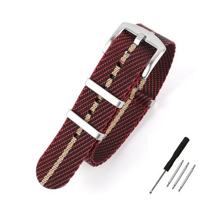 Cinturino per orologio in Nylon 20mm 22mm, cinturino a righe, cinturino di ricambio, accessori militari per cinturini orologio T-udor