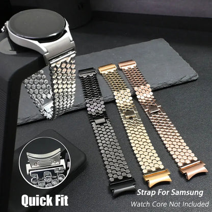 Bracelet de luxe en acier inoxydable pour Samsung Galaxy Watch 8 7 6 4 Classic Utlra 47mm 43mm, pour Galaxy Watch 8 40mm 44mm