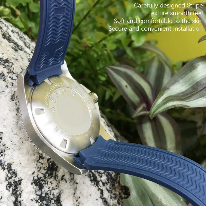 Bracelets de montre en caoutchouc de Silicone 18mm 19mm 20mm 21mm 22mm pour Omega couturier planète océan bracelet de montre de Sport Hydroconquest étanche