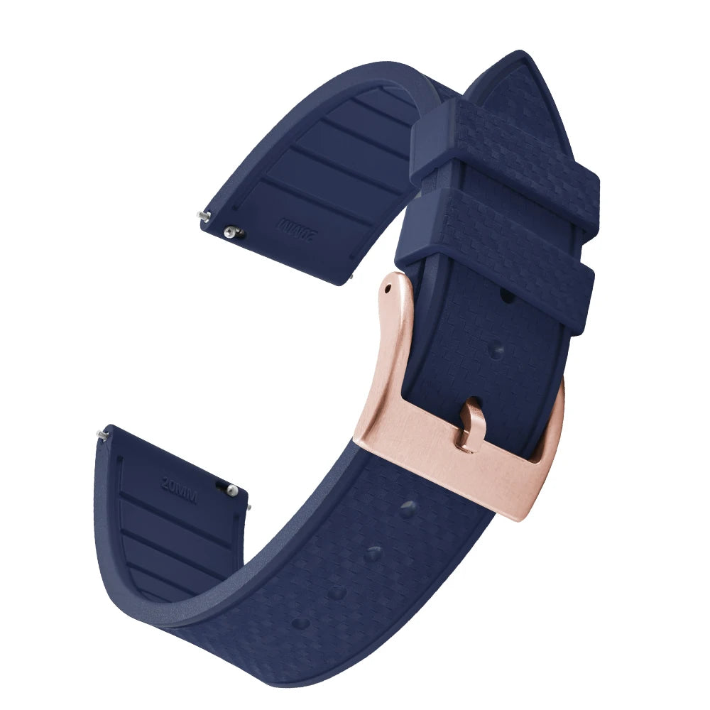 FKM Mosaic Rubber Watch Strap, 20mm 22mm, Quick Release, for Sport Diver, for Rolex Seiko Omega Cartier, Universal Belt