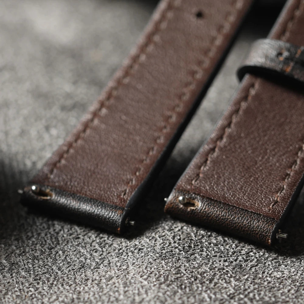 Handmade Italian Brushed Vintage Watch Strap 18 19 20 22MM Men's Vintage Bracelet, Soft Quick Release Bracelet, Premium Leather