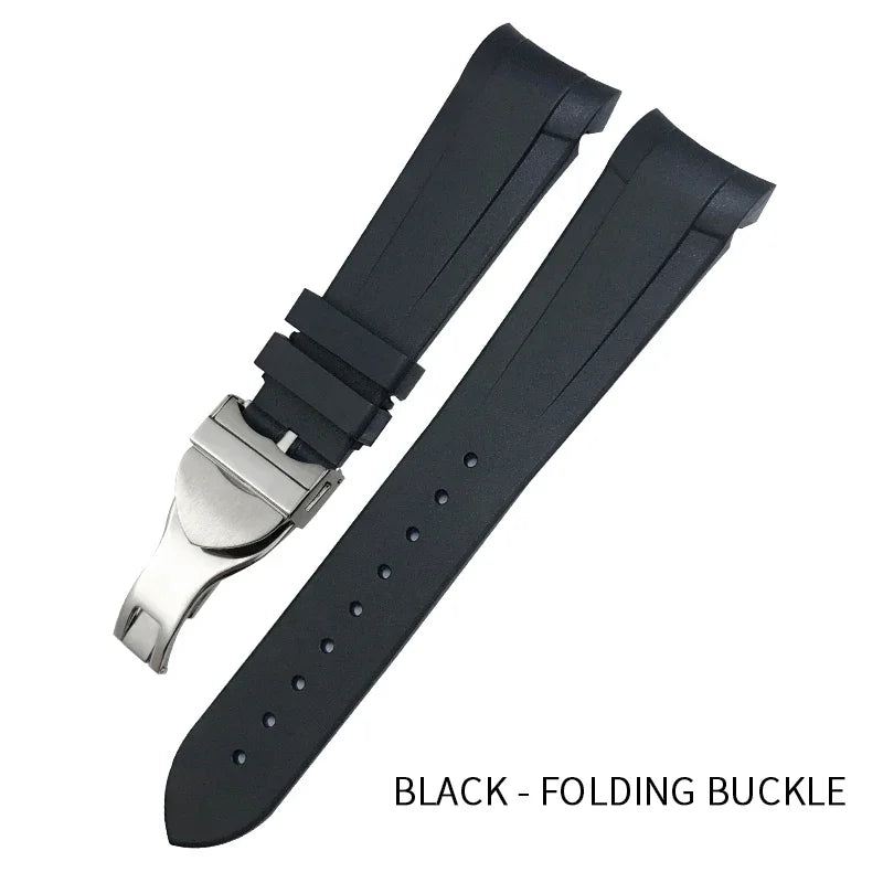 Bracelet de montre en silicone caoutchouc de haute qualité à extrémités courbées 22 mm 20 mm pour Tudor Black Bay 41 mm Pelagos 42 mm 1958 Blue Sports Watch Strap