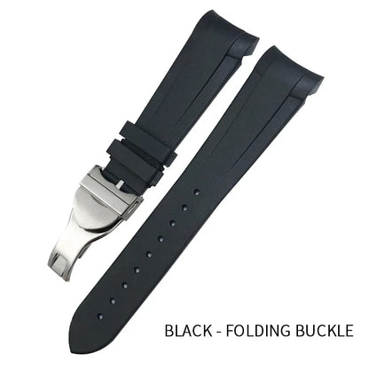 Bracelet de montre en silicone caoutchouc de haute qualité à extrémités courbées 22 mm 20 mm pour Tudor Black Bay 41 mm Pelagos 42 mm 1958 Blue Sports Watch Strap