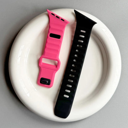 Bracelet en silicone irrégulier pour Apple Watch Ultra 49mm 40mm 41mm 44mm 45mm 46mm Correa Bracelet iWatch Series 11 10 9 8 7 6 SE