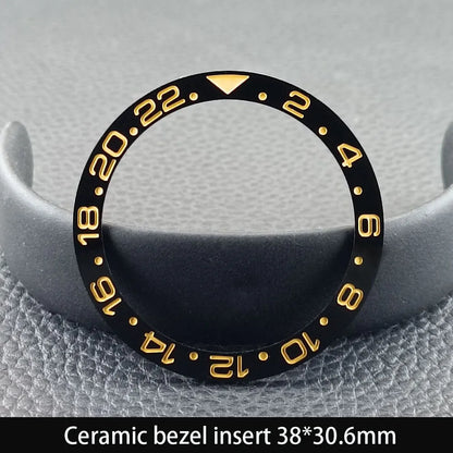 38mm x 30.6mm Sloped Ceramic Bezel GMT and Diving Watch Insert for 40mm Men's Watch Replacement Watch Bezel Inserts