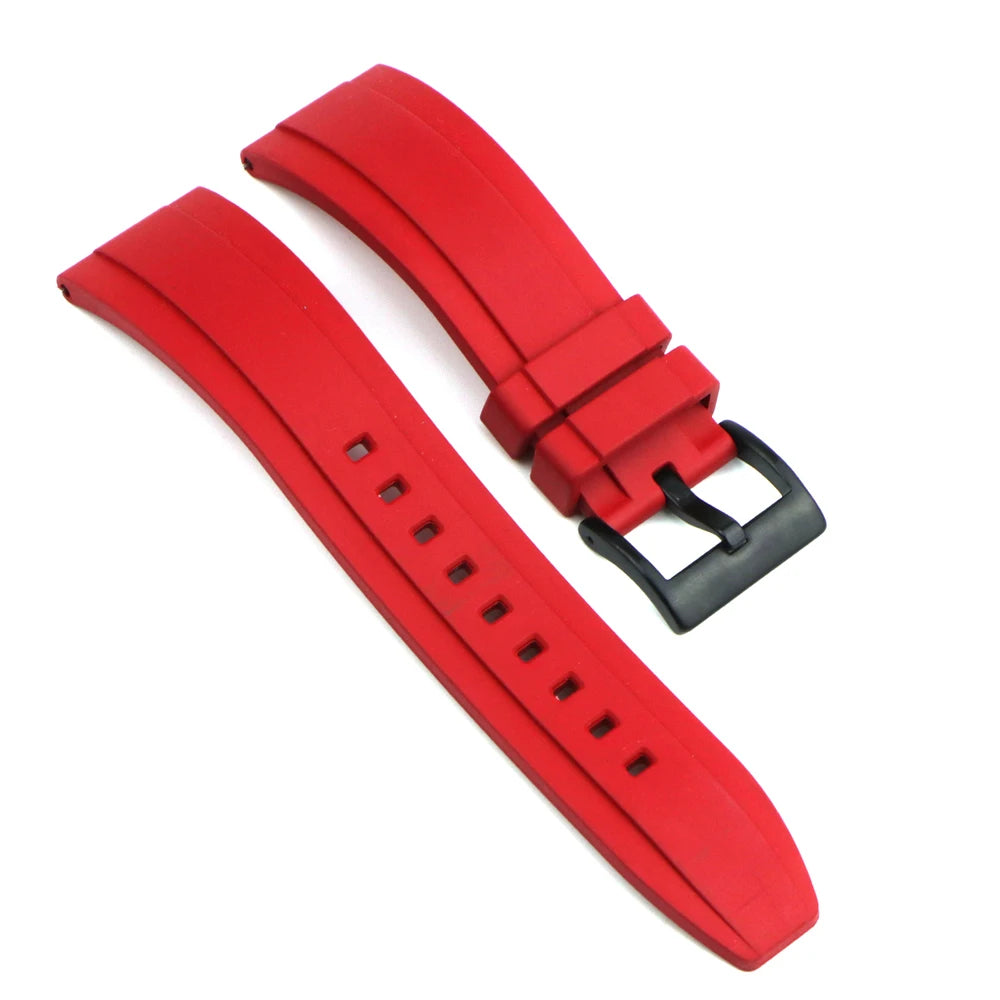 Cinturino per orologio in gomma fluorurata FKM con sgancio rapido, impermeabile, antipolvere, da esterno, cinturino da immersione, 20 mm, 22 mm, 24 mm
