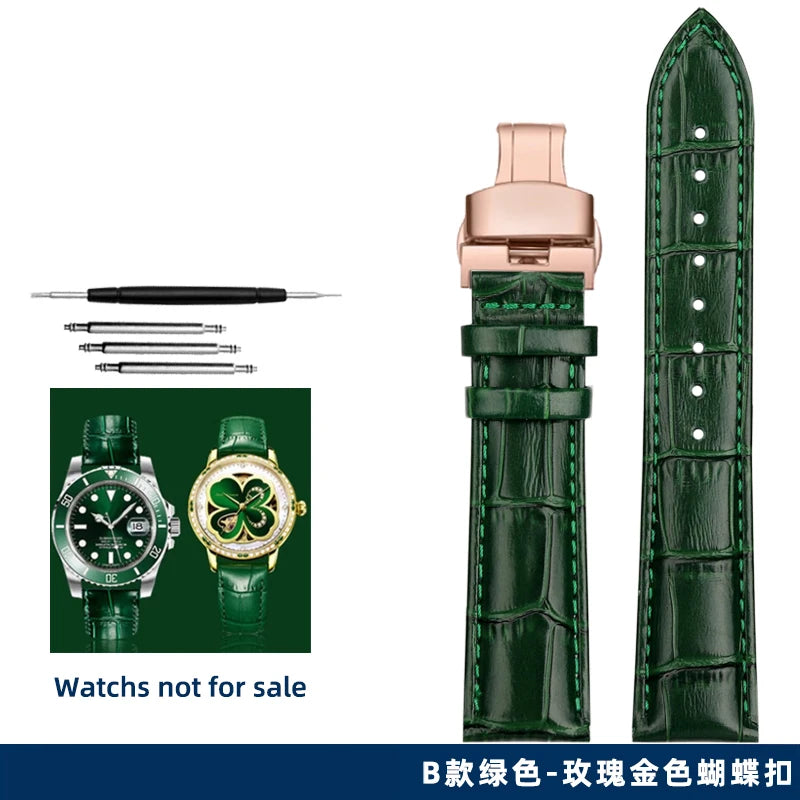 Green butterfly watch strap, 12mm, 14mm, 16mm, 18mm, 20mm, 22mm, high quality, casual, business, watch strap, watch accessories