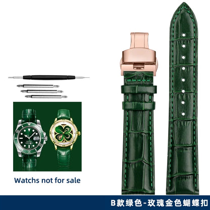 Green butterfly watch strap, 12mm, 14mm, 16mm, 18mm, 20mm, 22mm, high quality, casual, business, watch strap, watch accessories
