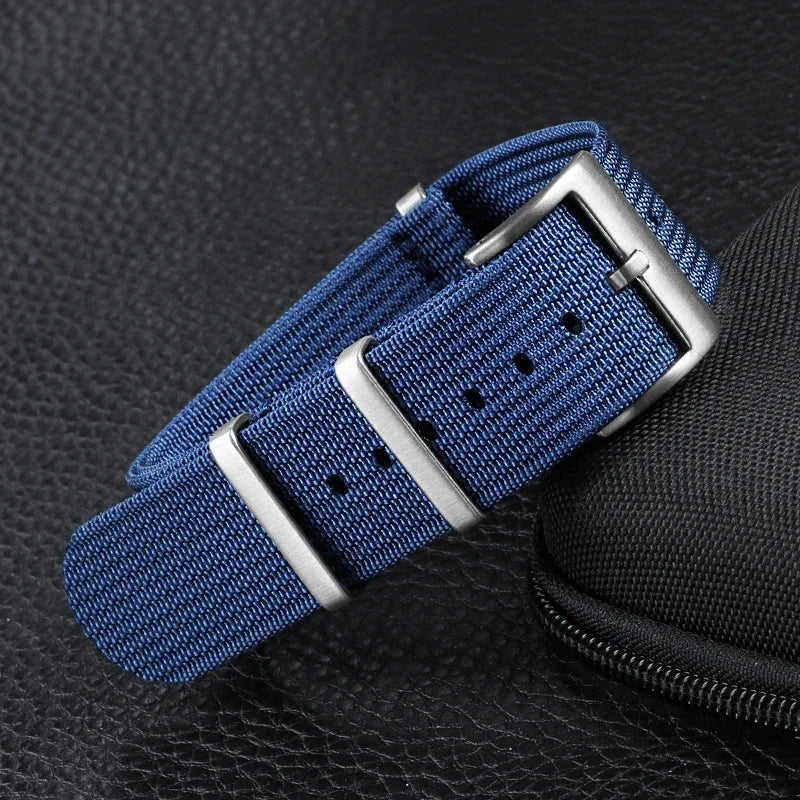 Cinturino per orologio in Nylon di alta qualità 20mm 22mm per orologio militare casual, fibbia nera, ricambio per cinturino sportivo militare, marrone, verde