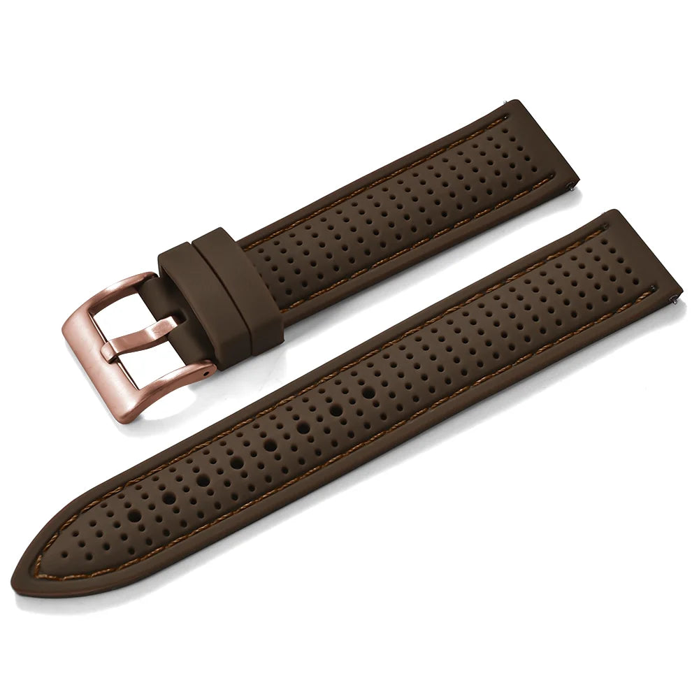 Bracelet de montre sport en silicone à dégagement rapide - Bracelet en caoutchouc souple respirant et imperméable, ajustement universel 18 mm 20 mm 22 mm pour hommes et femmes