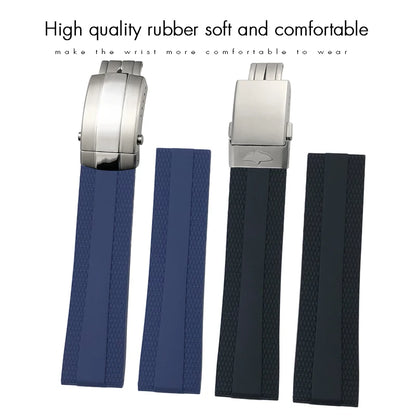Bracelet de montre en caoutchouc souple, 20mm 21mm 22mm, adapté à Breitling Superocean Avenger Heritage, blanc, noir, Orange, outils de bracelet de montre en Silicone souple