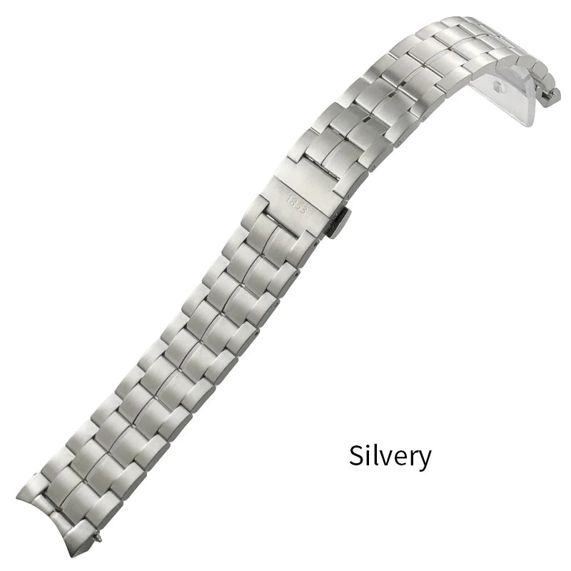 Cinturino per orologio in acciaio inossidabile con estremità curve per Tissot 1853 T086 T086407/408 T 22 mm, cinturino da uomo con chiusura a farfalla, strumenti