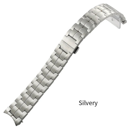 Cinturino per orologio in acciaio inossidabile con estremità curve per Tissot 1853 T086 T086407/408 T 22 mm, cinturino da uomo con chiusura a farfalla, strumenti