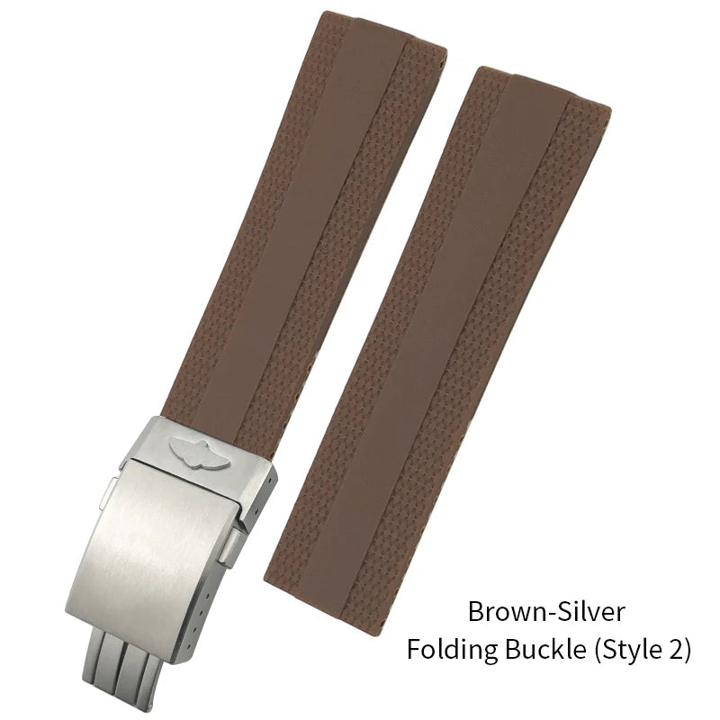 Bracelet de montre en caoutchouc et Silicone, 20mm 21mm 22mm 23mm 24mm, pour Breitling Superocean Avenger professionnel, bleu blanc vert