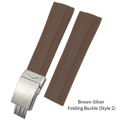 Bracelet de montre en caoutchouc et Silicone, 20mm 21mm 22mm 23mm 24mm, pour Breitling Superocean Avenger professionnel, bleu blanc vert