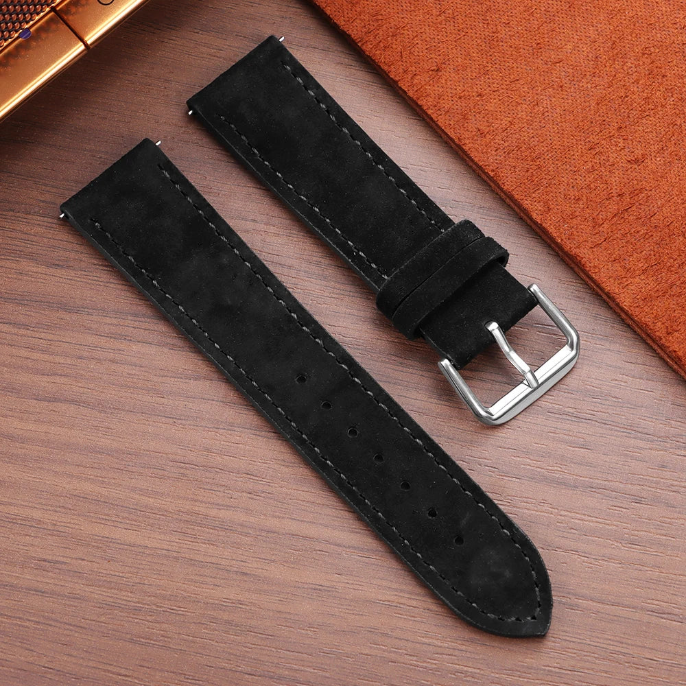 Vintage Suede and Cowhide Watch Strap, 18mm 19mm 20mm 22mm, Quick Release Watch Band for Men and Women, Universal Strap