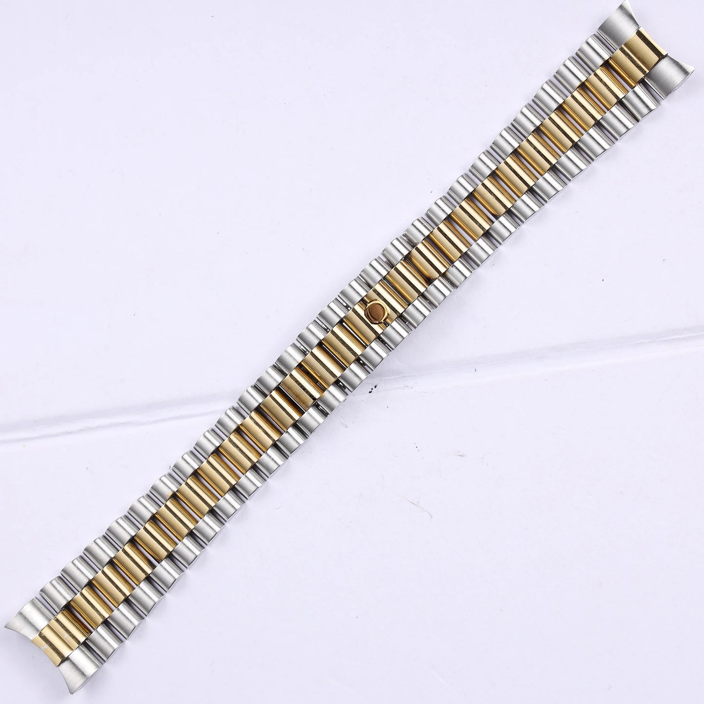 Cinturino per orologio in acciaio inossidabile massiccio argento e oro da 13, 17, 20 e 21 mm per Rolex Oyster Perpetual Date, bracciale metallico.