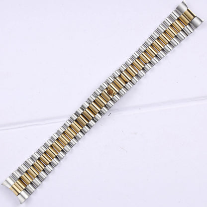 Cinturino per orologio in acciaio inossidabile massiccio argento e oro da 13, 17, 20 e 21 mm per Rolex Oyster Perpetual Date, bracciale metallico.
