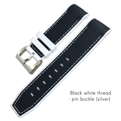 Nouveau bracelet de montre en caoutchouc naturel 22mm 23mm pour bracelet Tudor noir baie Bronze bracelet bicolore bracelet de montre en Silicone souple outils gratuits