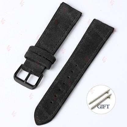 18mm 19mm 20mm 22mm Vintage daim peau de vache Bracelet de montre à la main Bracelet de montre gris marron vert Bracelet à dégagement rapide pour hommes femmes