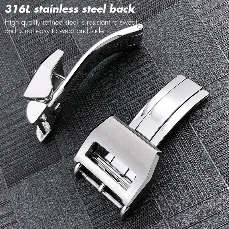 Thick folding clasp for Schaffhausen watches, stainless steel, large IWC Pilot clasp, watch accessories, 18mm