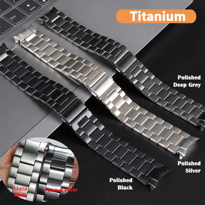 Titanium and Stainless Steel Bracelet, for Samsung Galaxy Watch 6 Classic 43 47mm 40/44mm, for Galaxy Watch 6 5 4, gapless