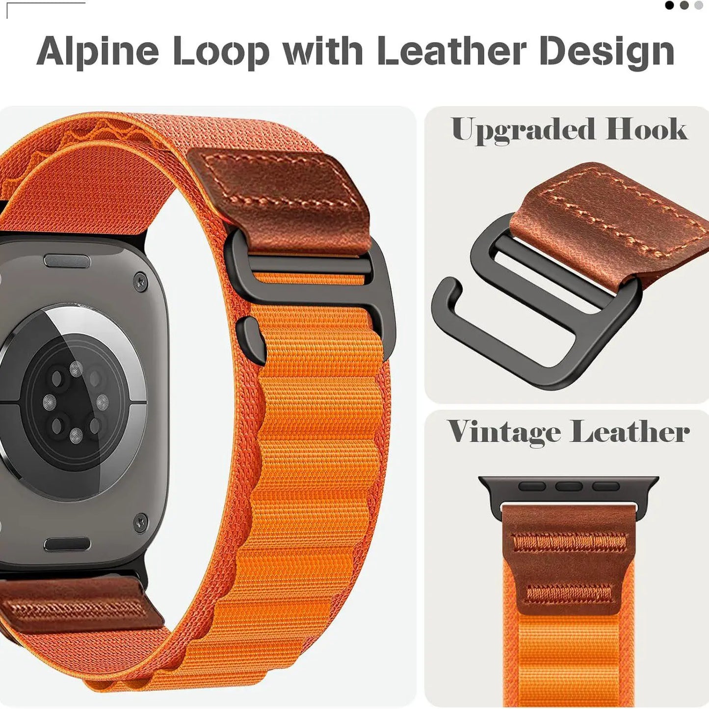 Bracelet en cuir Alpine Loop pour Apple Watch Ultra Series 11 10 9 8 7 6 5 SE