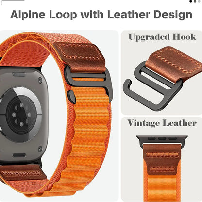 Bracelet en cuir Alpine Loop pour Apple Watch Ultra Series 11 10 9 8 7 6 5 SE