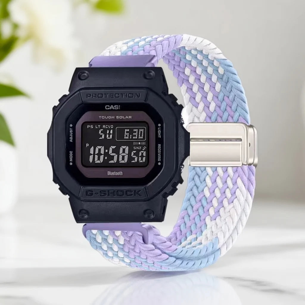Bracelet en nylon de 18 mm pour montre Casio Small Square AE1200/1300/F91W/W218/F108, boucle magnétique élastique