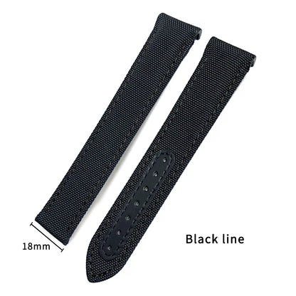 Bracelet de montre en tissu nylon de haute qualité avec base en cuir, adapté à Omega Seamaster Diver 300M AT150 Aqua Terra |   19 mm 20 mm 21 mm