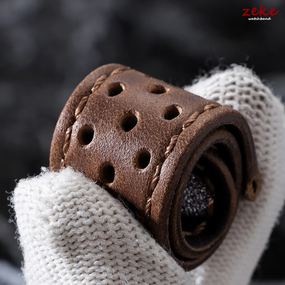 Bracelet de montre universel en cuir de vache véritable, boucle papillon, Vintage, pour hommes et femmes, respirant, ceinture 18/20/22mm